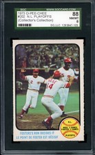 1973 TOPPS OPC O PEE CHEE BASEBALL #202 Pete Rose N L Playoffs SGC 8 NM-MT Reds