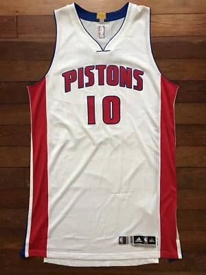 Game Worn Greg Monroe Pro Cut Authentic Detroit Pistons Adidas Jersey 3XL+4 Used - Image 1 of 4