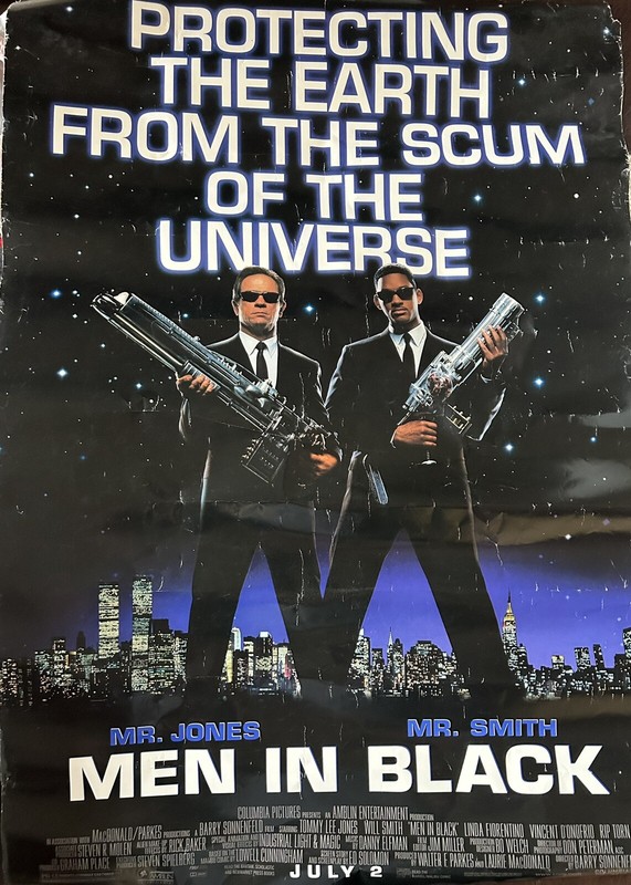 ORIGINAL MOVIE POSTER " MEN IN BLACK"  1 sheet 27 X 40 - Lightbox