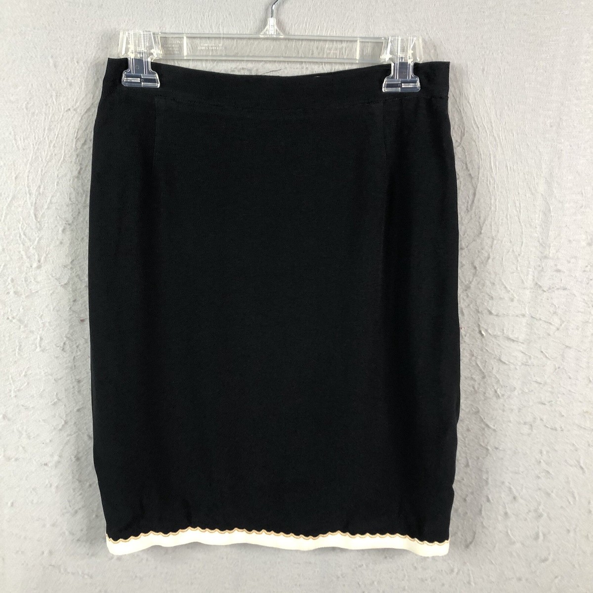 Rouge & Levres Skirt Womens 44 US 8 Black Pencil White