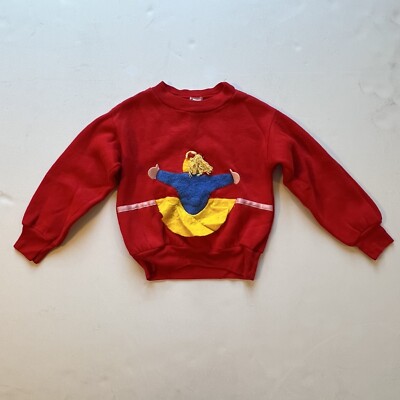 Vintage Saks Fifth Avenue Red Cotton Pullover Crewneck Sweatshirt Kids  Dancer