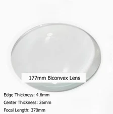  Double Convex Lens Optical Glass Lens for Desktop Magnifier Diameter 177mm