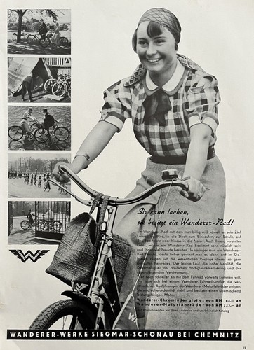 Antique Wanderer Bicycle Vintage Print Ad Germany 1936