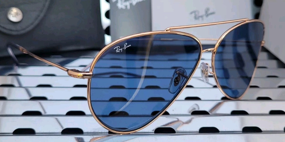 New Ray Ban RBR0101S Aviator Reverse Sunglasses Rose Gold w New Ray Ban RBR0101S Aviator Reverse Sunglasses Rose Gold w