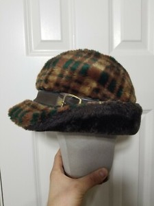green plaid hat with ear flaps