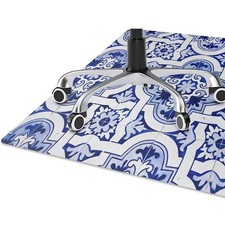 Blue Tiles Large Office Chair Leg Mat Pads Hard Floor Protector 140x100