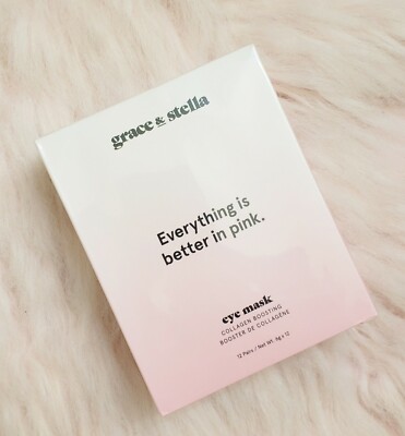 Grace & Stella Pink Collagen Boosting  Eye Masks NEW SEALED BOX 12 Pairs