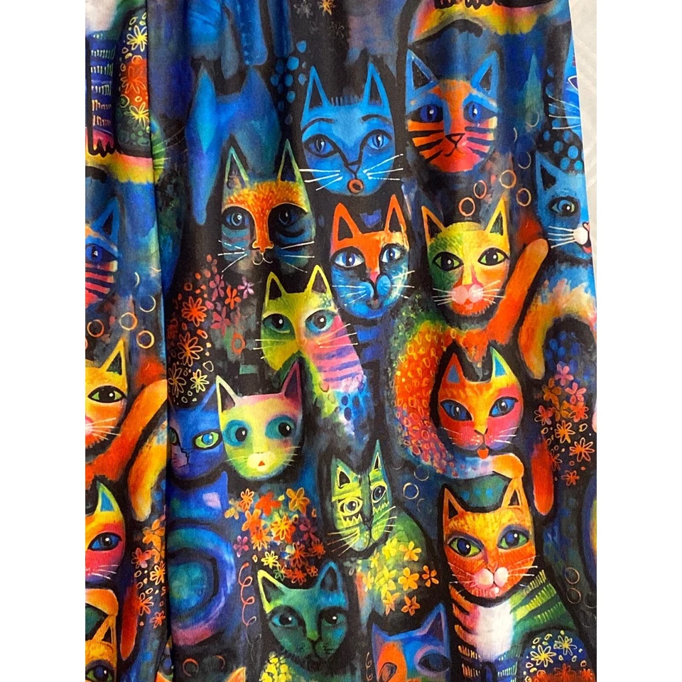 Misslook Vibrant Artsy All Over Cat Print Leggings Womens Size Medium - Image 2 of 4