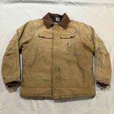 Vintage Carhartt Arctic Jacket Sz XL Quilt Lined Work Coat Collared 90s Canvas