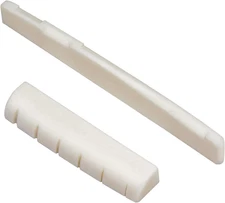 Blisstime 6 String Acoustic Guitar Bone Bridge Saddle and Nut Made of Real Bone