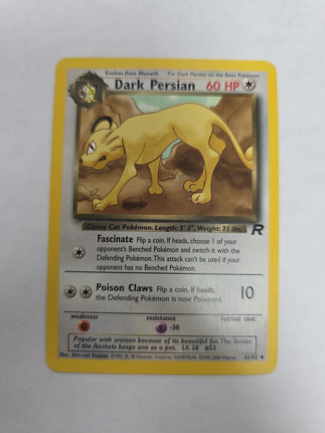 Pokemon: Dark Persian 42/82 Team Rocket (Vintage)
