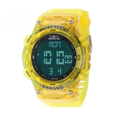 Invicta Racing Burnout Digital Men's Watch 52mm Transparent Yellow Sport 49044