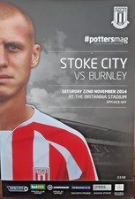 Stoke City v Burnley prog + team sheet 2014/15 - Premier League