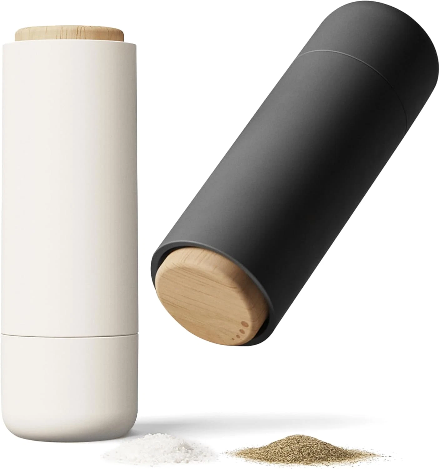 Non-Spill Salt and Pepper Grinder Set - Adjustable Ceramic Grinder - Minimalisti