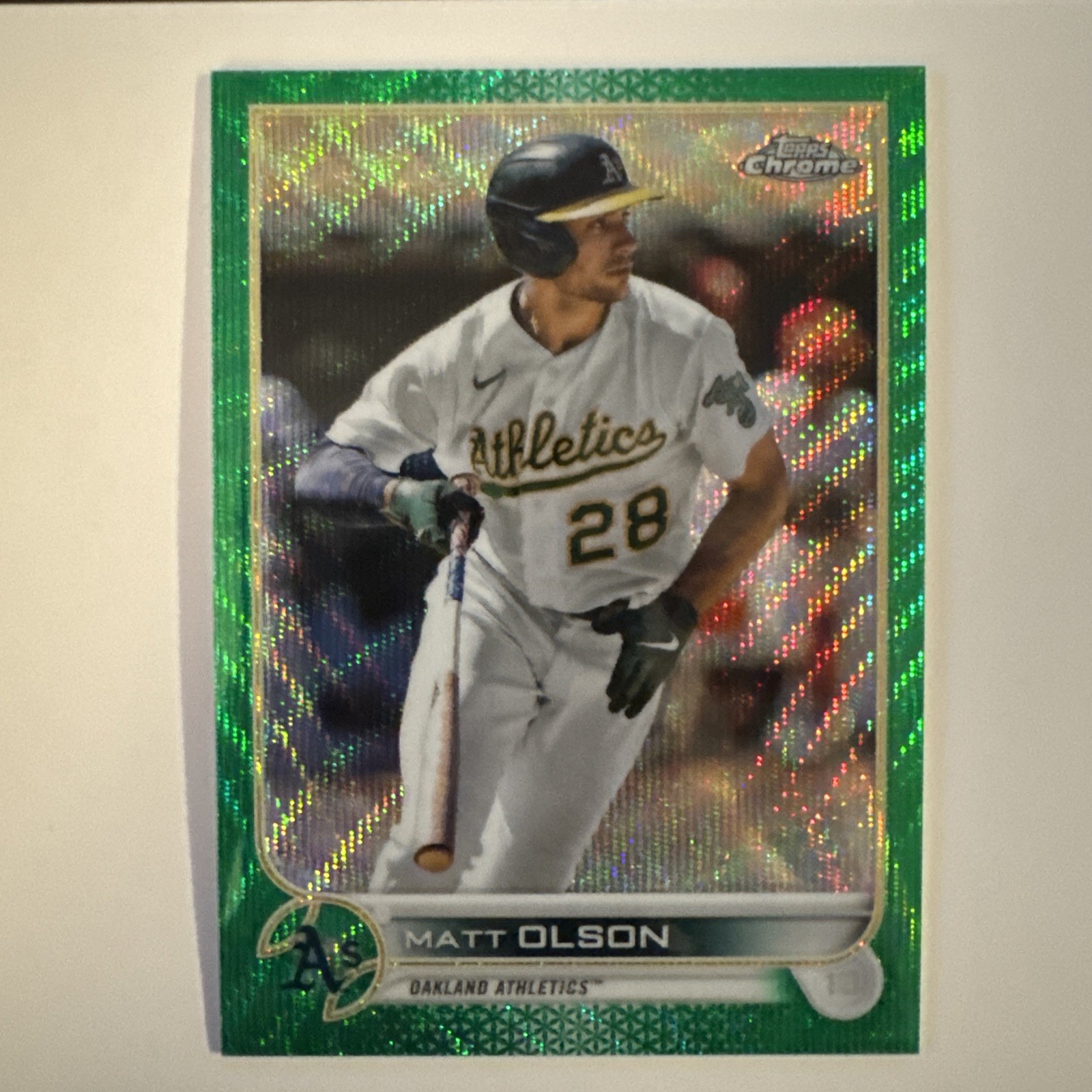 2022 Topps Chrome Matt Olson #148 Green Wave Refractor /99