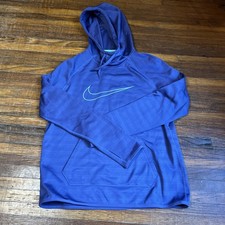Nike Womens m Dri Fit Womens Hoodie Sweatshirt Purpley Blue Swoosh Just Do It