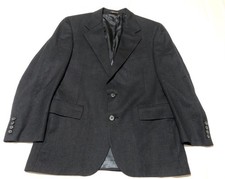 Richard Thomas Vintage Men’s 40R Blazer 2 Buttons Charcoal w/Stripes made In USA
