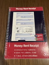 Lot of 2 Large Money and Rent Receipt Book ,2-Part Carbonless 7.9x11.22