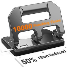 Heavy Duty 3 Hole Punch, 3 Hole Puncher for Binder, 40-Sheet Three Hole Punch...