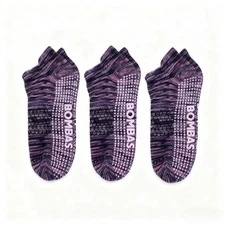 3 Pairs Women's Gripper Honeycomb Ankle Socks Yoga Size M Colourful