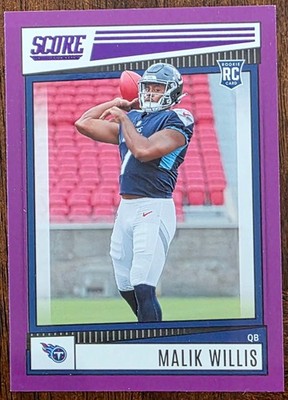 2022 SCORE MALIK WILLIS TENNESSEE TITANS PURPLE PARALLEL ROOKIE CARD #305 NM/MT