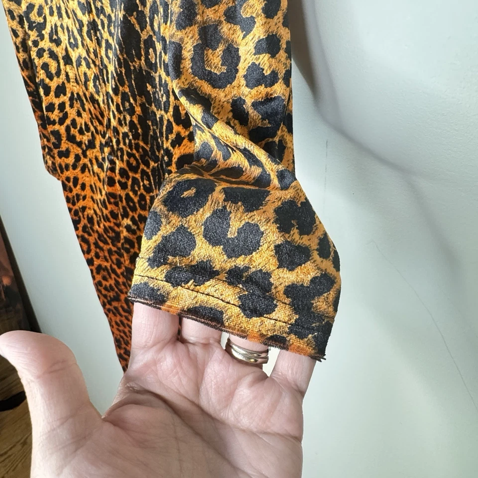 Charades Niño Mediano Corto Piel Gato Una Pieza Disfraz Halloween Guepardo Mameluco Foto 4 de 4