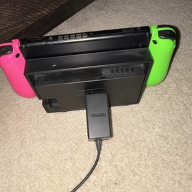 Nintendo Switch Console Neon Green & Neon Pink Joy-Con Controllers with Dock