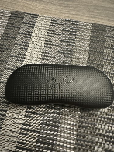 New Ray Ban Case Black Hard Clamshell Textured Carbon Fiber Eyeglass Sunglasses