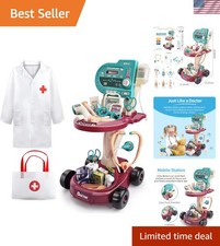 Toy Doctor Kit for Kids  Doctor Role Play Costume  Medical Bag  Eye Chart  Thermo...