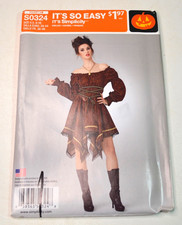 Uncut Sz 8-18 Simplicity Pattern 0324 Costume Misses Cosplay Off Shoulder Dress
