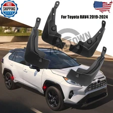 4PCS For Toyota RAV4 2019-2024 Black Plastic Mud Flaps Mudguard Fenders