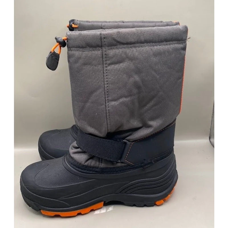 Botas de inverno Kamik Kids com isolamento de foguetes carvão/chama – Tamanho 6 - Imagem 3 de 4