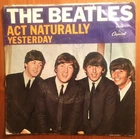 Beatles "Yesterday/ActNaturally" 45 rpm vinyl record with picture cover