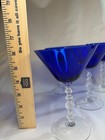 Vintage Set of 5 Cambridge #3122 Cobalt Blue Champagne Glasses — photo 5