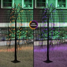 4 Ft LED Willow Tree Halloween Color Changing Lights W/ 8 Modes Battery-Operated