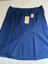 Ladies Cotton Traders Blue Denim Skirt Size 20 Brand New With Tags