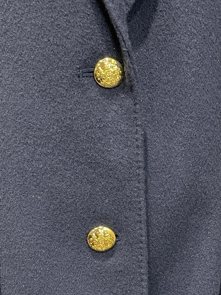 Blazer Lauren Ralph Lauren Mujer Lana Cachemira Cresta Dorada Botones Talla 12 Azul Foto 2 de 4