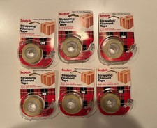 Lot of 6 Scotch 3M Strapping Filament Tape, 3/4 " X 300" Ships Fast
