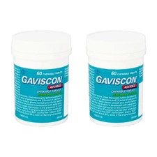2 PACKS Gaviscon Advance Chewable Tablets 60 | Strong Heartburn & Reflux Relief