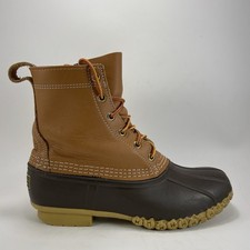 L.L.Bean 8 Bean Boots Brown Leather Rubber Duck Boots Womens Size 9 M USA