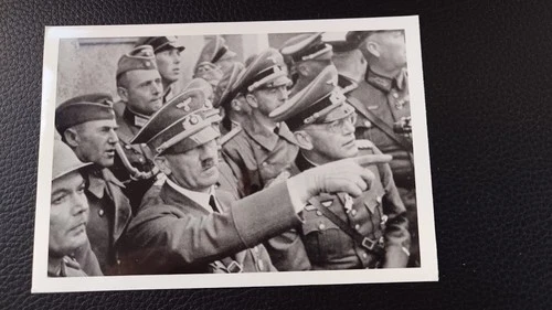 WW2 German Photo: A H Inspects Siege of Warsaw, Poland w/ Officers High Command