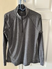 DSG Gray Long Sleeve Mock Neck 1/4 Zip Top L Women's Athletic Activewear
