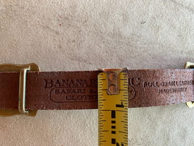 Vtg BANANA REPUBLIC Safari Womans Brass Concho & Leather 