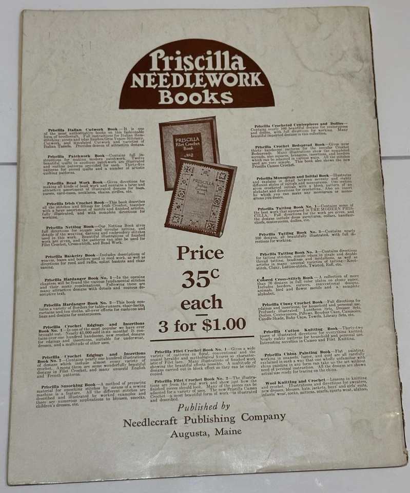 1915 Priscilla Crochet Book EDGINGS & INSERTIONS Nice vint. Crochet Patterns - Image 4 of 4