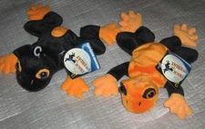 2 Beanie Boppers 24K Orange & Black TREE FROG Special Effects 1997 Mighty Star