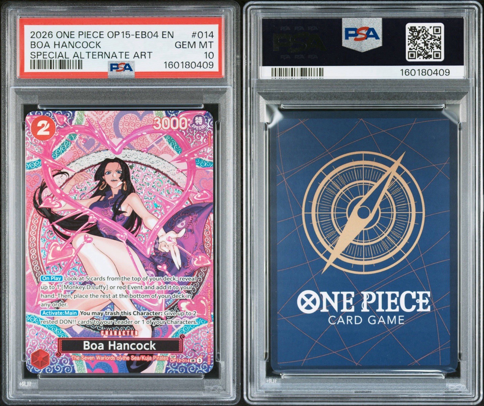 2026 ONE PIECE OP15-EB04-ADVENTURE ON KAMI'S ISLAND #014 BOA HANCOCK PSA 10 view 3