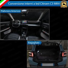 LED INTERNI CITROEN C3 MK4 PLAFONIERA ANTERIORE + BAGAGLIAIO BIANCO CANBUS