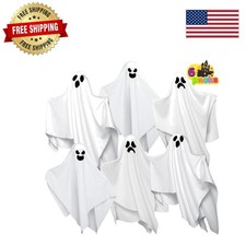 Delightful 19.6  Flying Ghosts - 6 Pcs Weather-Resistant Halloween Hanging Decor