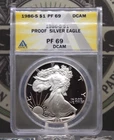 1986 "S" PROOF American *SILVER* Eagle $1 ANACS PF69 DCAM #633 ECC&C, Inc.