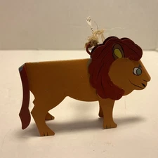 Pier 1 Hand Painted Lion Folded Metal Christmas Ornament 4" Long